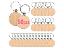 Chaveiro De Madeira, Gravação Personalizada, Design Elegante, 50pcs