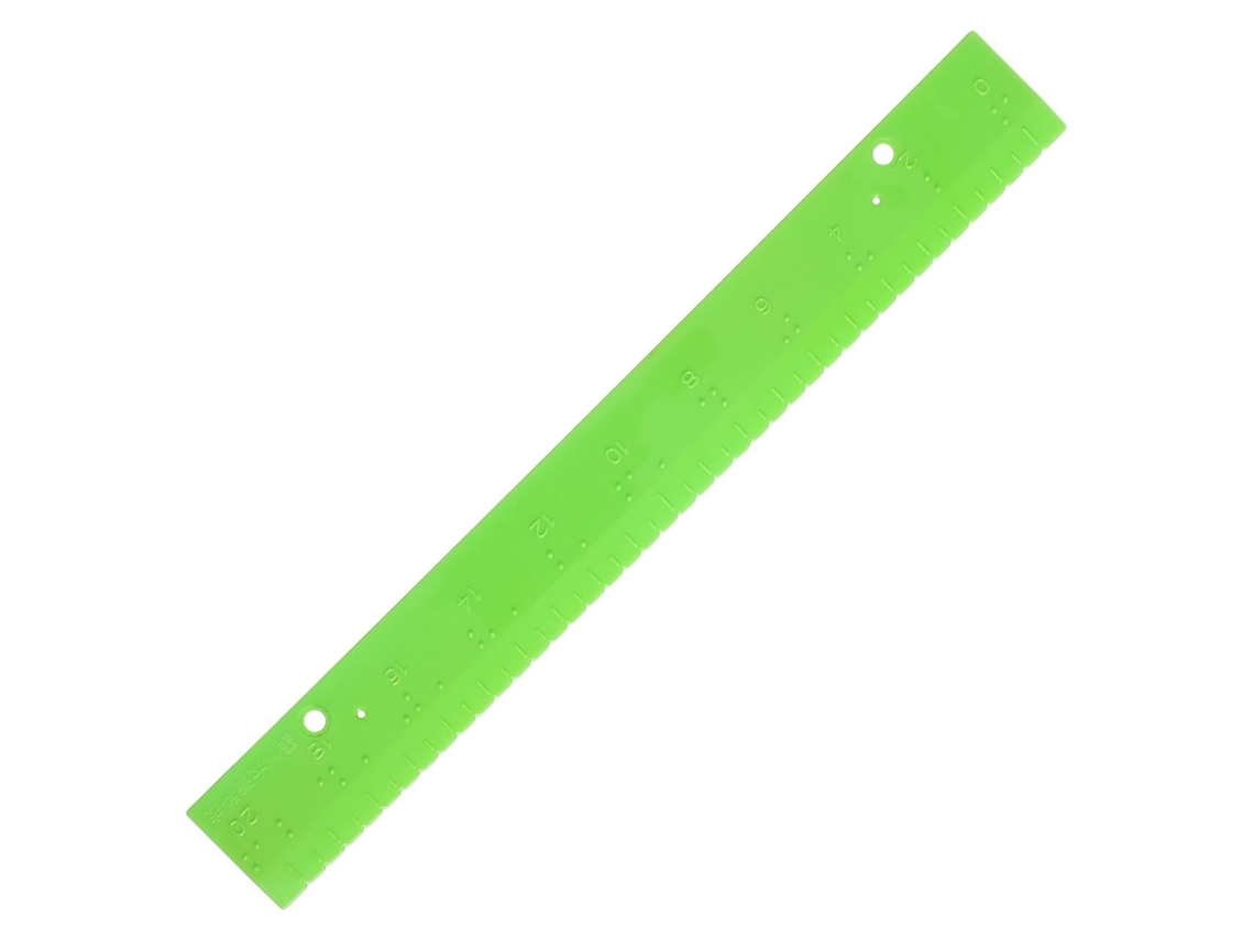 Régua De Medição Luxshiny Para Cegos Em Pp Verde, Ferramenta Resistente E Auxiliar De Aprendizagem Para Decoração