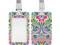 Porta Crachá Com Estampa De Glitter Em Espiral, Personalizável, À Prova D Água, Porta Crachá Protetor Funcionários