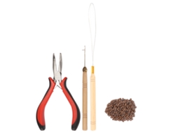 Kit Portátil Para Extensões De Cabelo Com 200 Anéis De Silicone