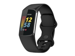 Bracelete de Smartwatch para de silicone Fitbit Charge 5, Tam: S (preto)