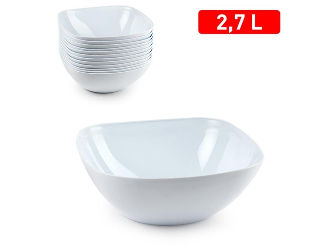 Ensaladera 23,5x23,5 cm 2,7 litros blanca