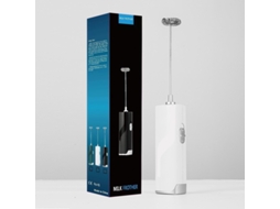 Batedor De Leite Portátil A Pilhas Varinha De Café Mini Misturador Manual Máquina Batedora Branco