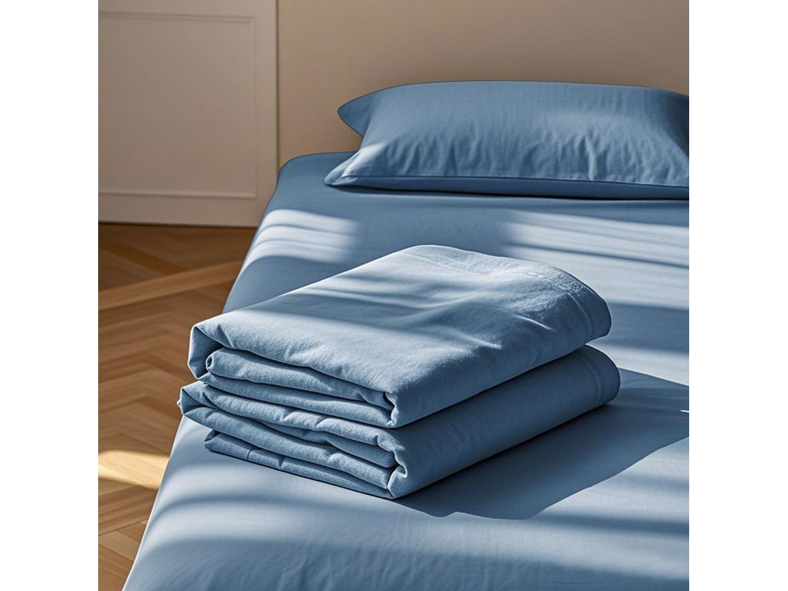 Conjunto De Lençóis Com 2 Fronhas, Macio E Agradável À Pele Para Todas As Estações (azul/1.5x2.3m) Digitallab
