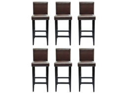 Bar Stool, Bar Stools Vidaxl Marrom Couro Artificial (n/a)