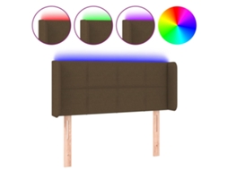 Cabeceira de Cama com Luzes Led Tecido Castanho MAISON EXCLUSIVE (83x16x78 cm)