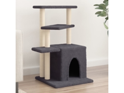 Vidaxl Árvore P/ Gatos Postes Arranhadores Sisal 83,5 Cm Cinza-escuro