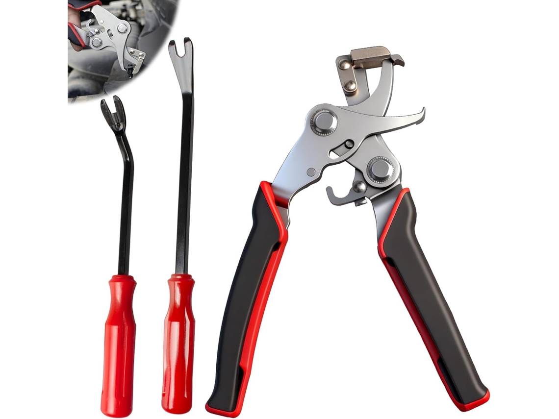 Alicate Multifuncional Para Remover Acabamentos Automotivos E 2 Extratores De Presilhas Resistentes