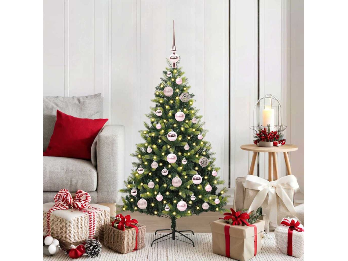 Vidaxl Árvore De Natal Artificial Com Hastes Flexíveis 150 Leds 120 Cm