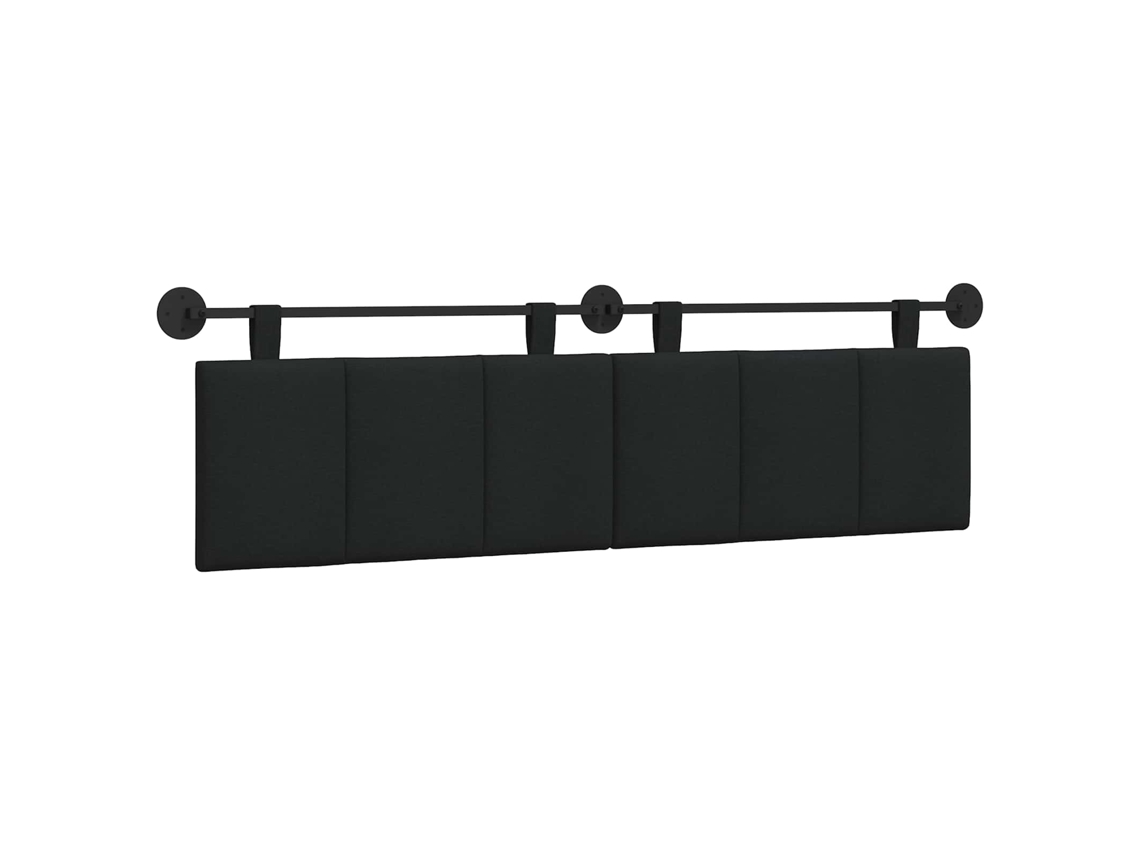 Vidaxl Cabeceira Suspensa Riscas Preto 170 X 55 X 5 Cm Tecido
