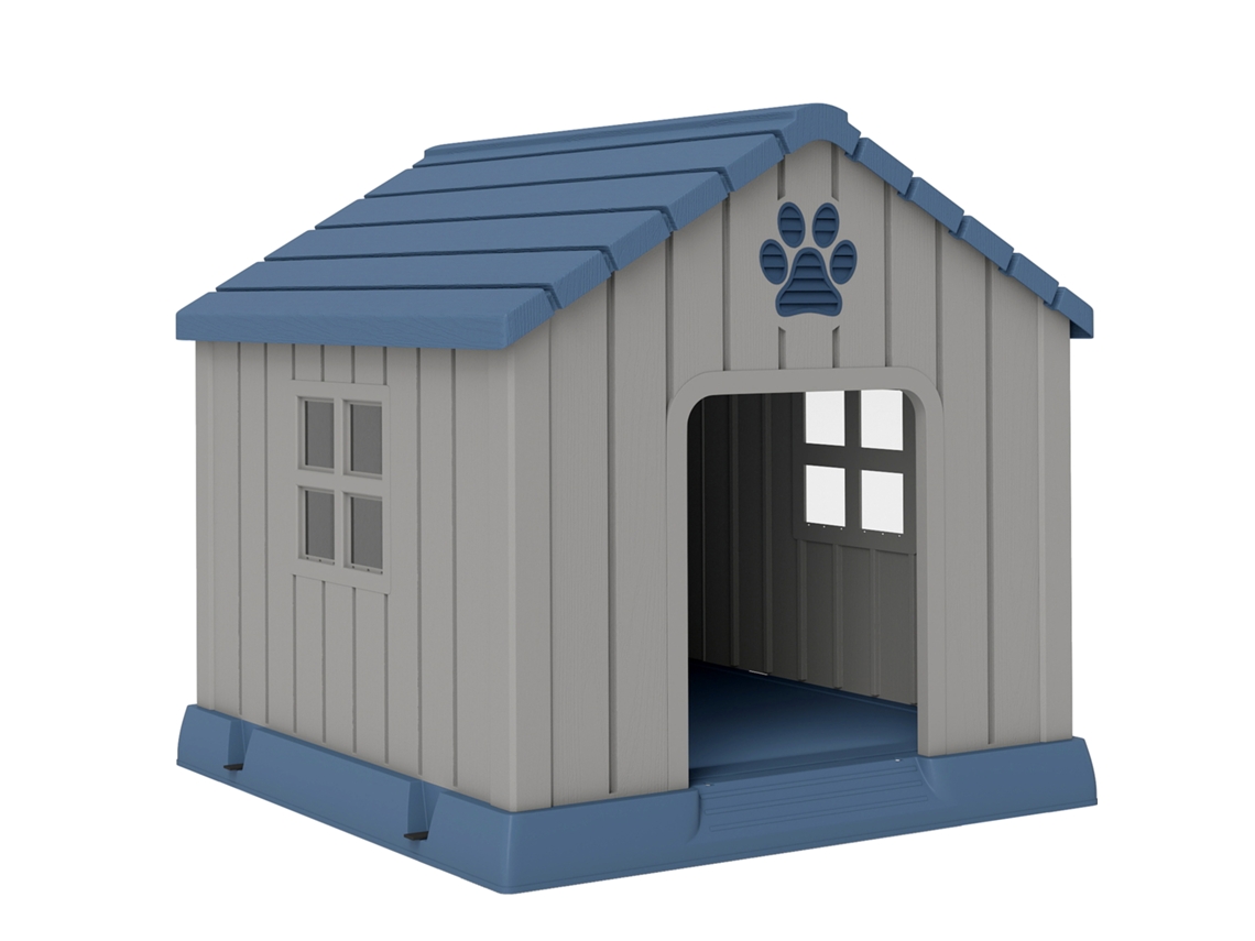 Abertura de Ar para Casinha Externa para Cães e Piso Elevado 85 X 79 X 82 Cm Azul Ge