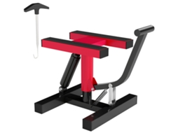 Capacidade para Suporte de Aço para Motocicleta 150kg. Altura Ajustável e Superfície Antiderrapante. Vermelho Ge