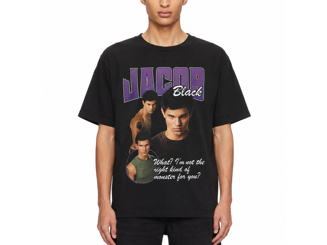 Rockinstone Twilight Movie Jacob Right Kind Of Monster Black Adult T-shirt Size:s