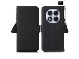 Capa De Celular Redmi Note 14 Pro 5g Com Fecho Magnético Lateral, Em Couro Tj E Proteção Rfid.