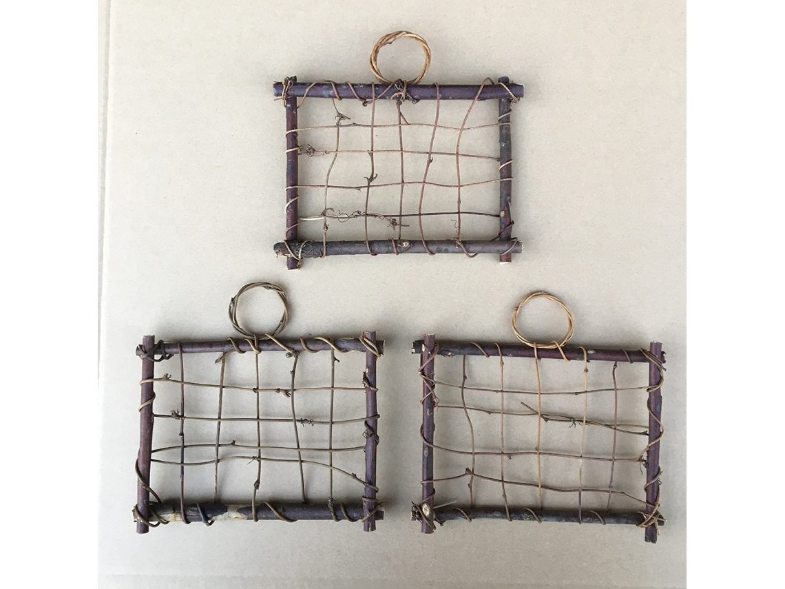 Quadro De Madeira E Rattan Para Plantas Aéreas Tillandsia Decoração De Parede