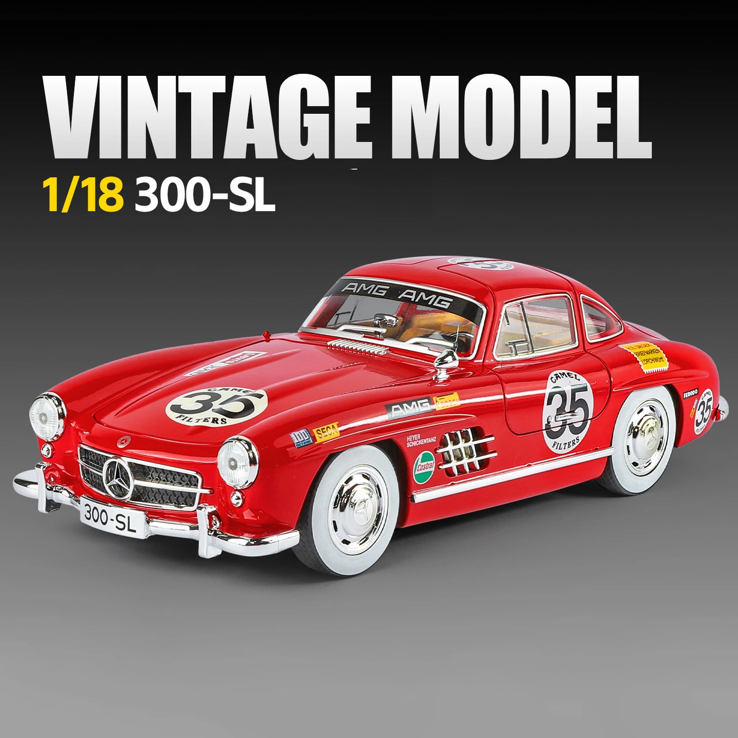 (vermelho) Miniatura De Carro Em Liga Metálica, Escala 1:18, Com Mecanismo De Fricção, Som E Luz.