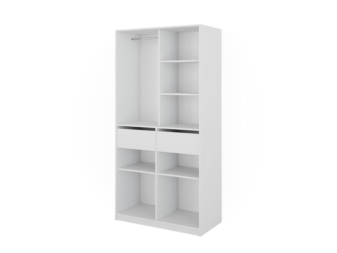 Guarda-roupa Elmo, 100x200cm Com 2 Gavetas, Branco, Vicco