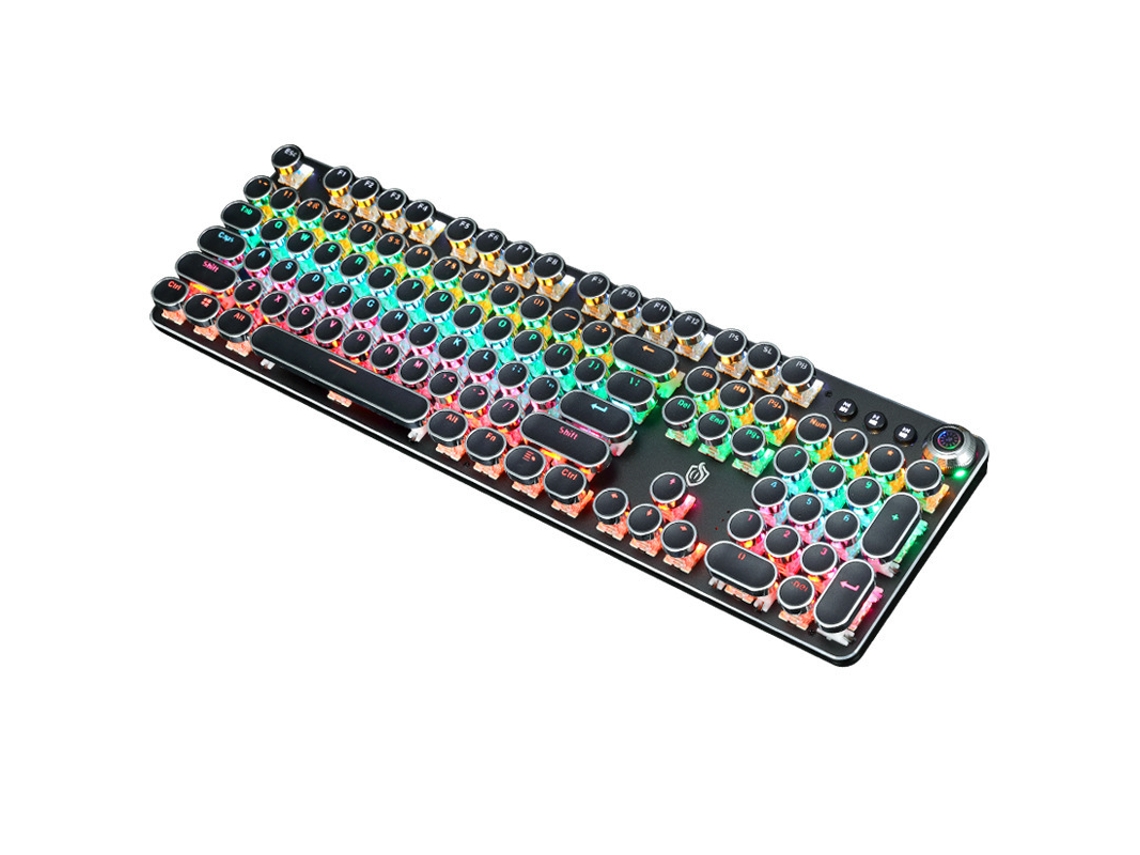 Teclado Mecânico Retro Punk K820 Com Teclas Luminosas, Eixo Verde, Teclado Para Computador Com Fio E Macro*