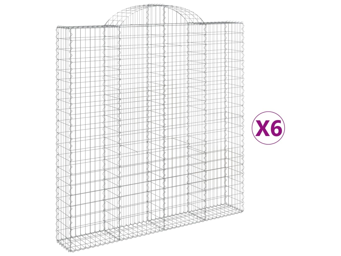 Gabion Basket, Gabion Baskets Vidaxl Prateado Ferro (200 X 30 X 200/220 Cm)