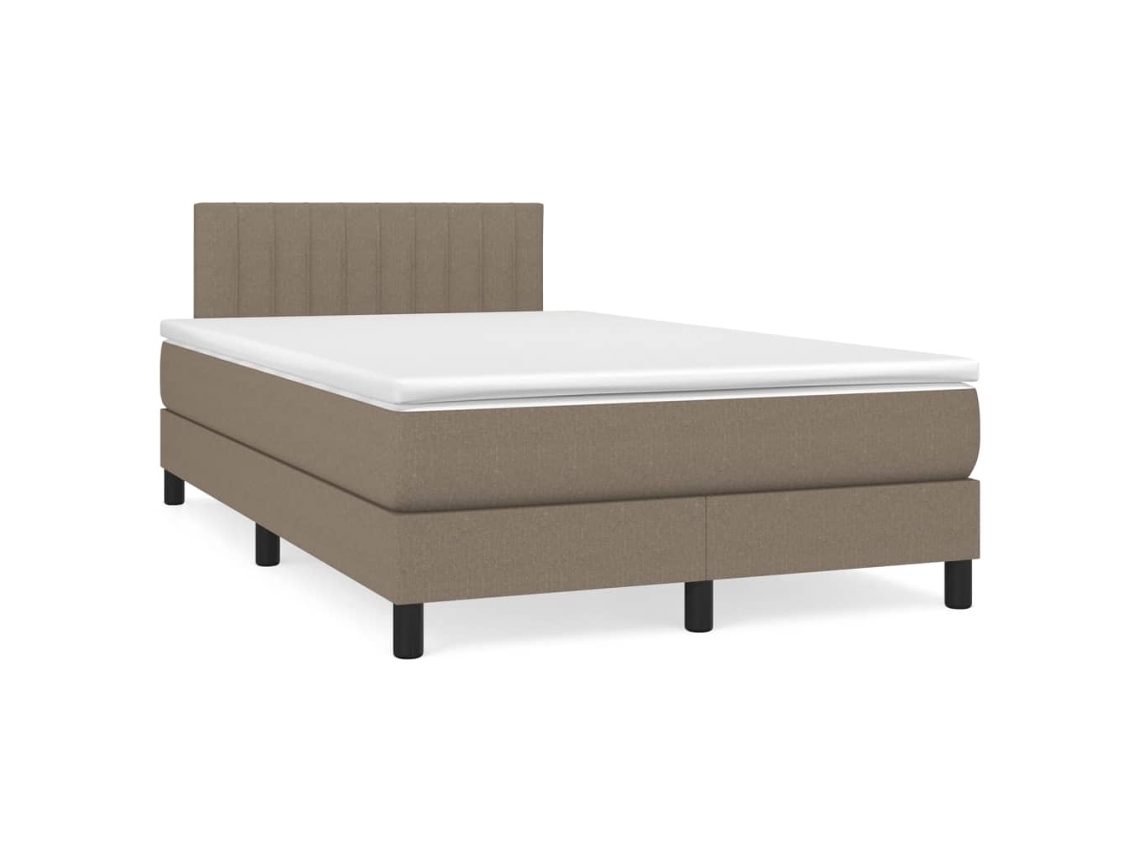 Vidaxl Cama Boxspring C/ Colchão 120x190cm Tecido Castanho acinzentado