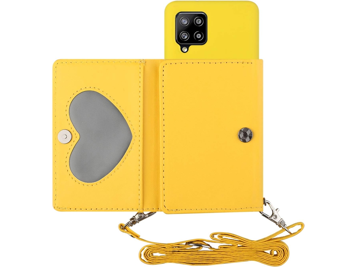 Correia Colar para Samsung Galaxy A42 5G HONGWE. Silicone Amarelo