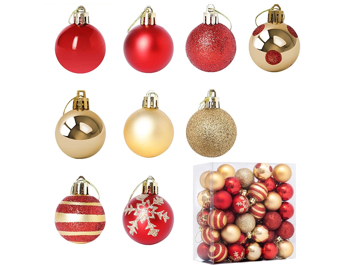 Conjunto de 50 bolas de Natal de 4cm, decoração anti choque e eletroplatada para árvores e eventos especiais LAXISCREED