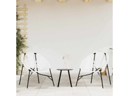 Vidaxl Cadeiras De Jardim 3 Pcs Vime Preto E Branco
