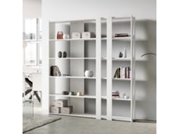 Estante de parede de design moderno branco 6 prateleiras escritório em casa Kato C