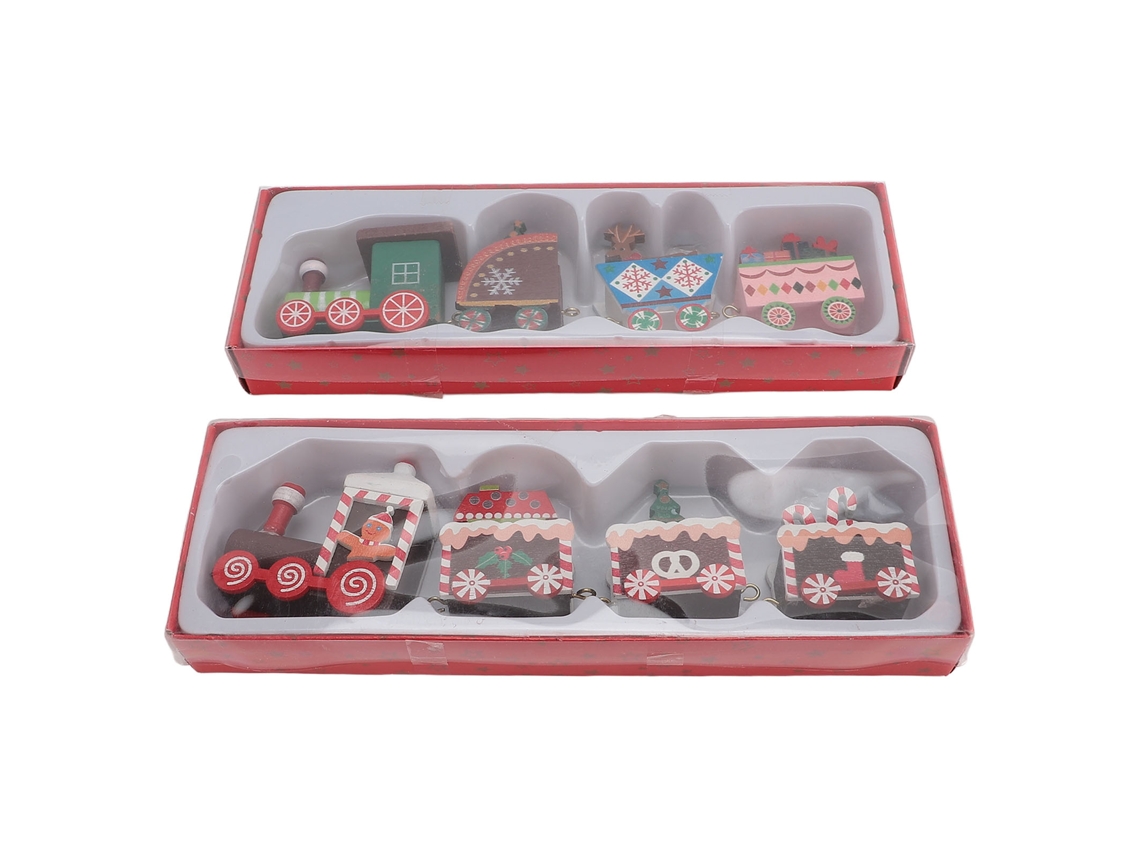 Trem de Natal Decorativo para Casa Madeira Worten