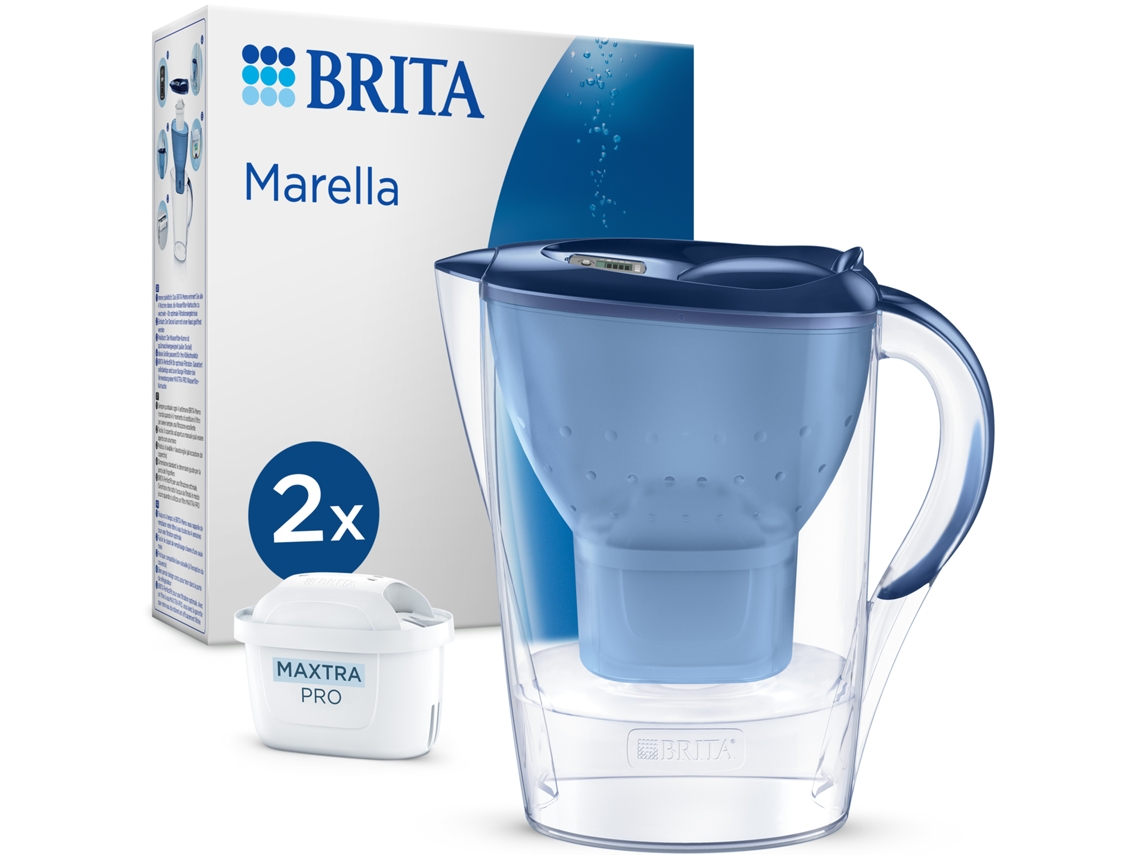 Jarra Filtrante BRITA Marella azul 2,4 L) com 2x Cartucho MAXTRA PRO PURE PERFORMANCE incluído  (Outlet Caixa Aberta)