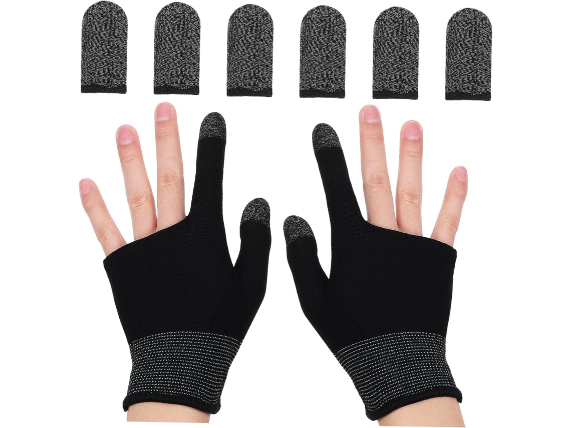 Luvas Femininas Para Smartphone Com Tela Sensível Ao Toque, Dedeiras Para Jogos, 1 Conjunto Em Nylon Preto E Grafeno