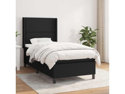 Vidaxl Cama Com Molas/colchão 100x200 Cm Tecido Preto