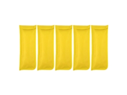 Conjunto de 5 unidades de bolsas multifuncionais resistentes a perfurações para estacas de barraca de camping e trilhas, na cor amarela.