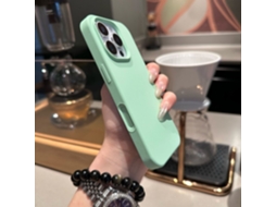 Capa Para Iphone 17 Happy Green Liquid, Feita De Silicone Com Botões Integrados.