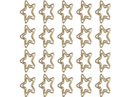 Clips de papel em formato de estrela, macios, resistentes a furos e duráveis, ideais para a mesa. Pacote com 20 unidades.