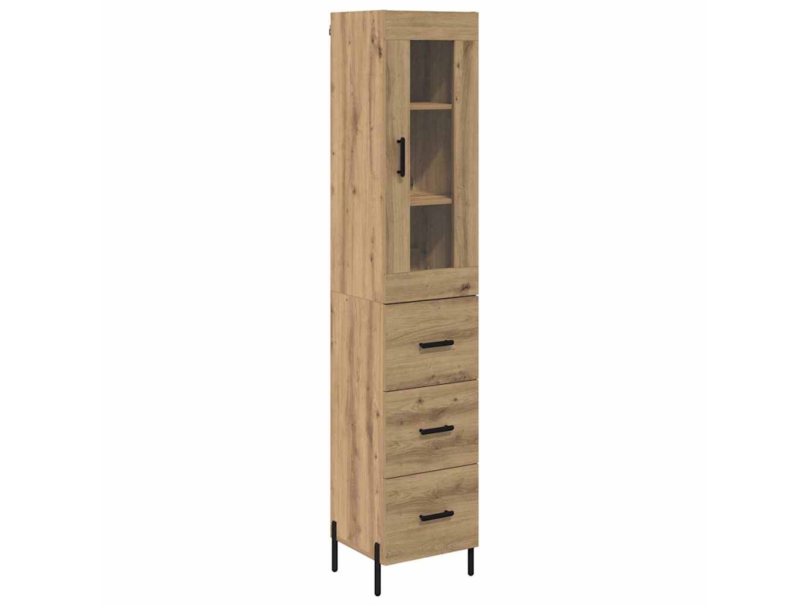 Conjunto 1 Armazenamento Da Estante Vidaxl Castanho Derivados De Madeira (34,5 X 34 X 180 Cm)
