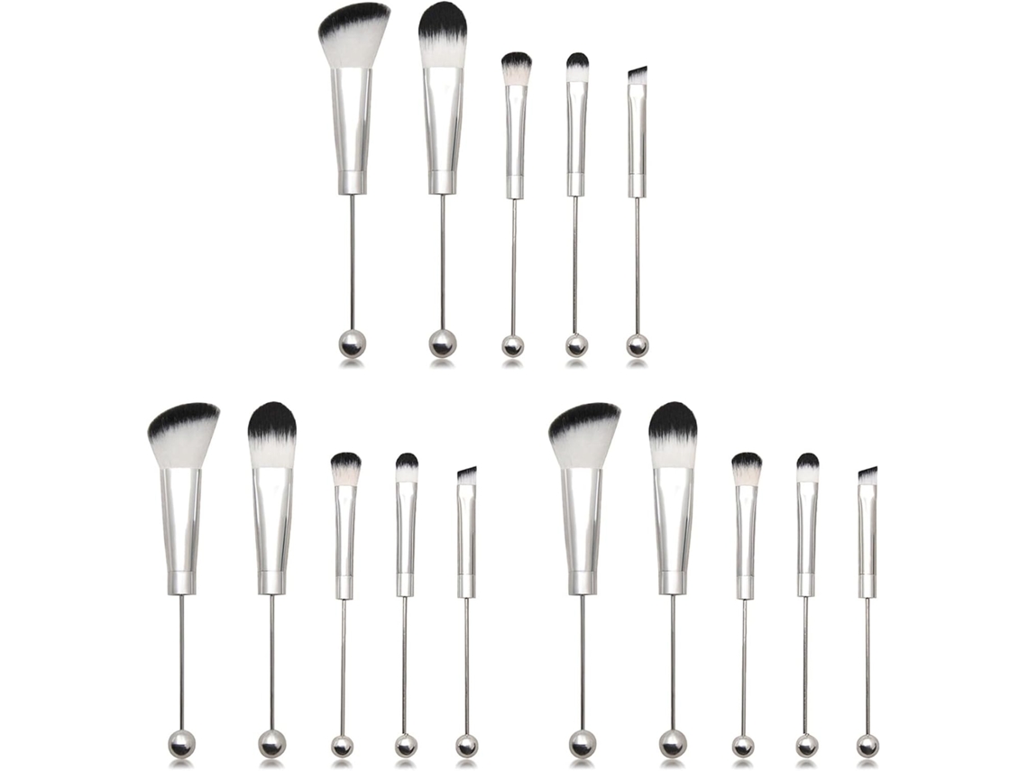 Kit SFUSHOS de 3 Pincéis de Maquiagem com Miçangas de Silicone