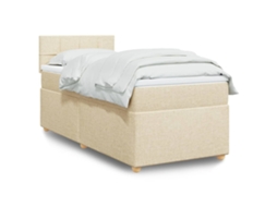 Vidaxl Cama Com Molas/colchão 80x200 Cm Tecido Cor Crème