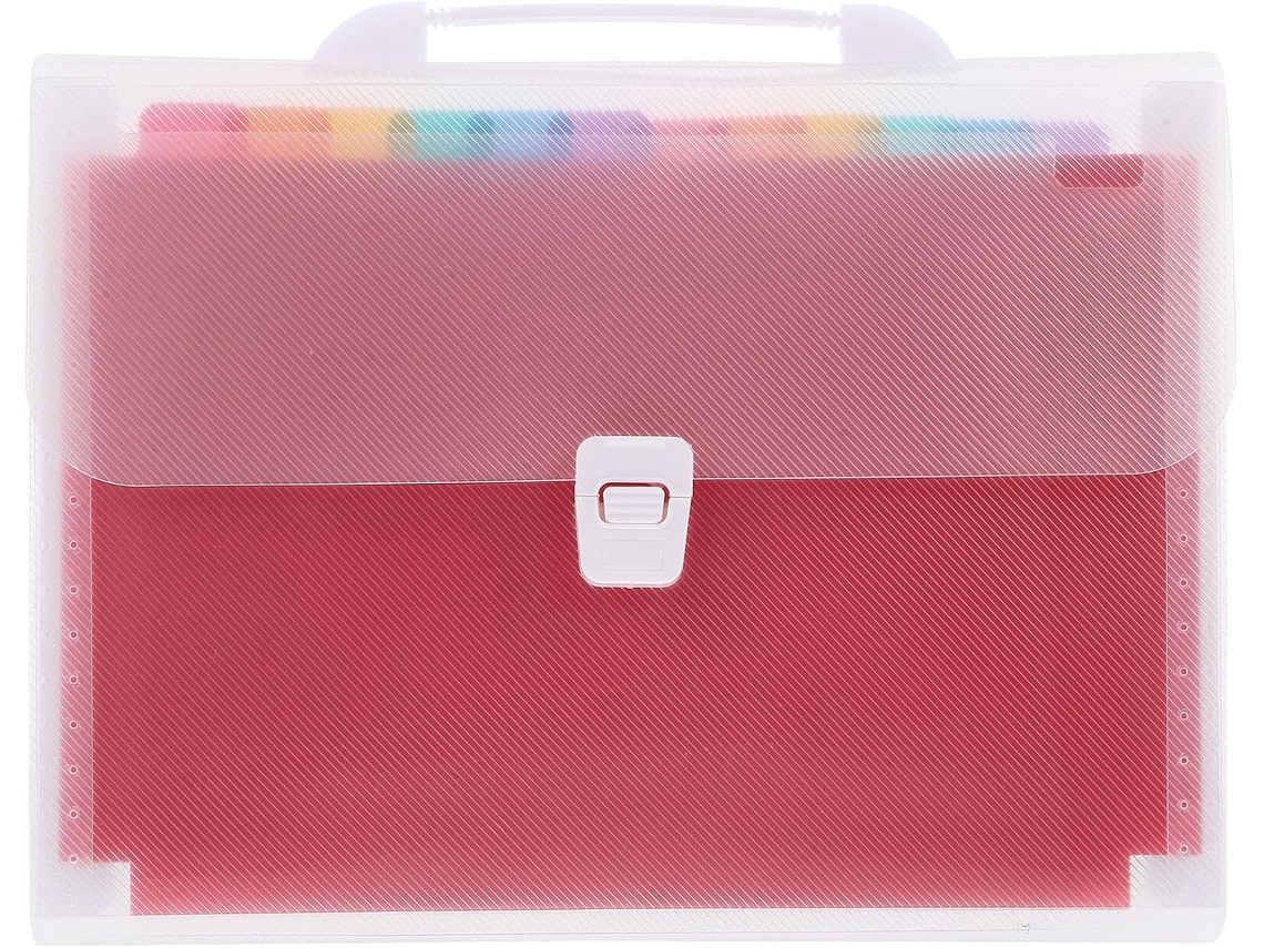 Organizador De Arquivos Sanfonado A4 Expansível Com 13 Compartimentos, Branco, 33 X 24 X 3 Cm, Ideal Para Escritório E Gokoco