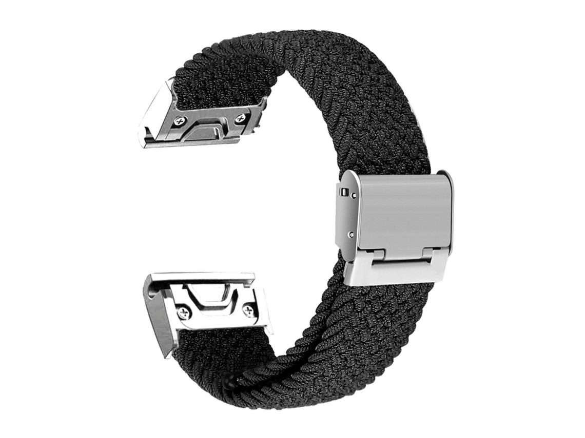 Bracelete Entrançada Flexível para Garmin Instinct Crossover Solar Preto