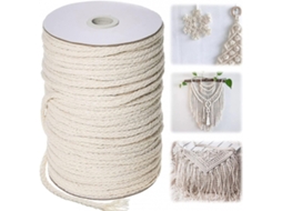 Lurelia Corda Macramê Algodão 5 Mm X 100 M 8 Fios Natural Para Tricô Decoração Diy