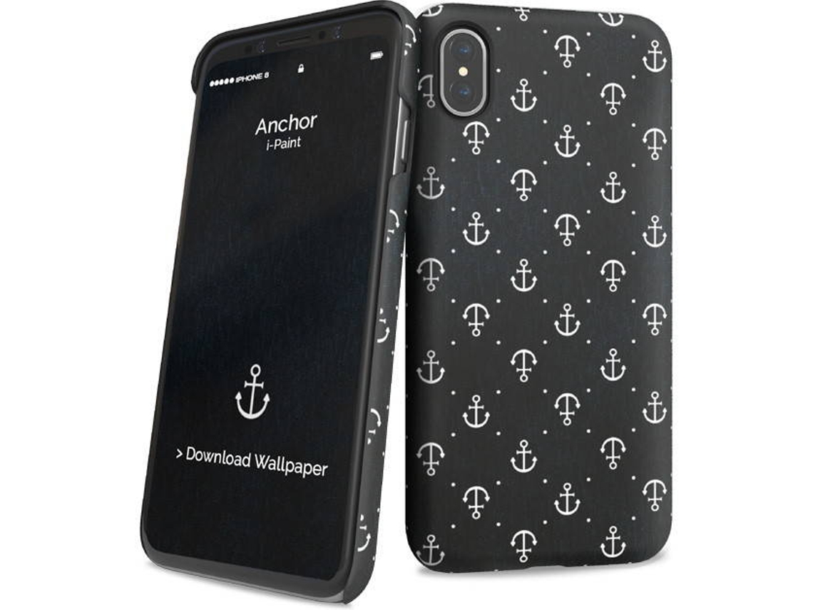 Capa iPhone X, XS I-PAINT Hard Anchor Preto