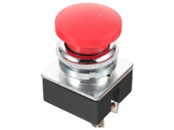 Botão Plano Momentâneo Vermelho De 30 Mm Com Reinicialização Automática.