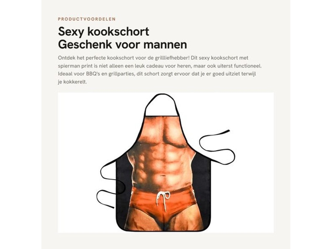 Um Schort Sexy Para Homem - Presente Humorístico - Para Bbq - Feito De Poliéster - 58 X 72 Cm - Forma Perfeita - Schort De Cozinha