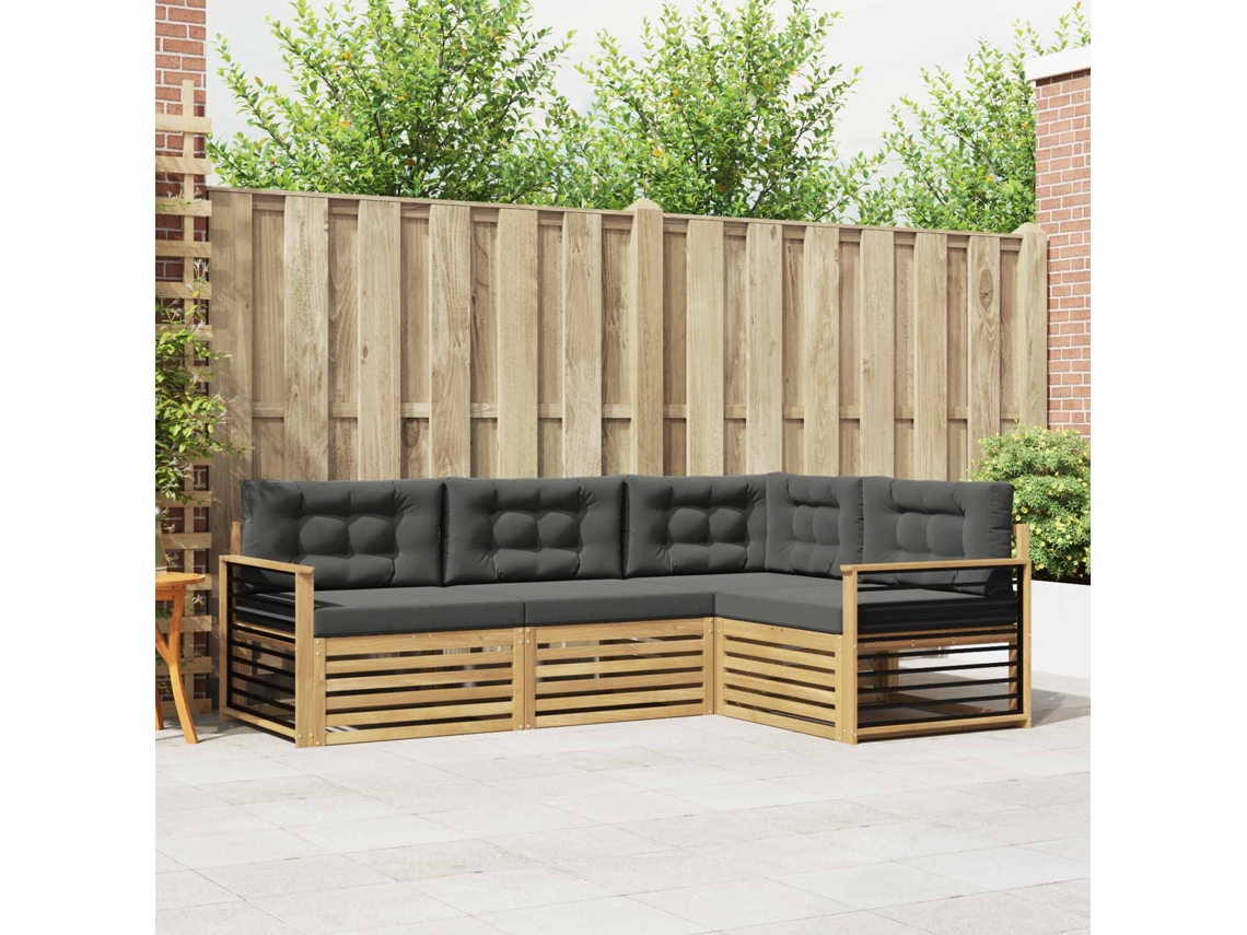 Vidaxl Conjunto De Sofás Para Exterior 5 Unid. Branco E Antracite