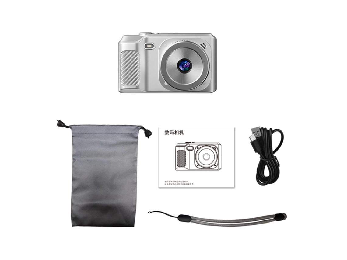 Câmera Digital 1080p 56mp Para Adolescentes Estudantes Amigos Com Tela Ips De 2.8 Polegadas Zoom 8x Foco Manual Bateria Integrada Flash