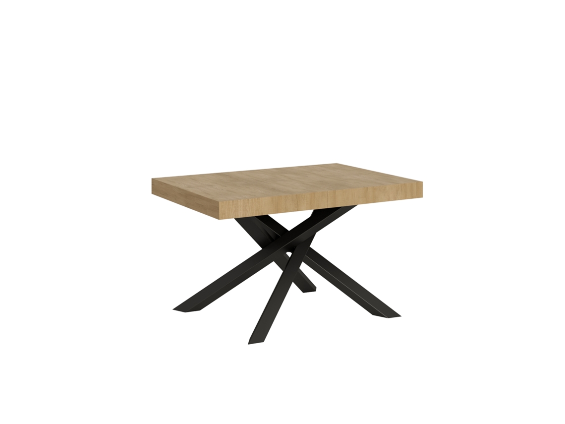 Mesa Extensível Volantis 120/380x90 Cm Carvalho Natural Com Pés Antracite Itamoby