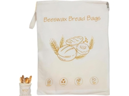 Saco Reutilizável Para Conservar Pão Caseiro, Em Algodão E Cera De Abelha, 43 × 33, Fecho De Correr