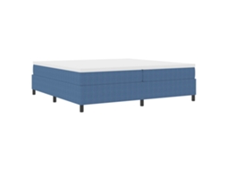 Cama De Casal | Camas Para Quarto | Estrado De Cama Plataforma Azul 200 X 200 Cm Tecido