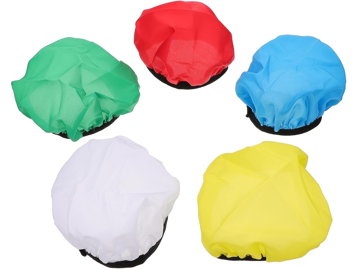 Conjunto De 5 Lentes Redondas Universais De 7 Polegadas Para Flashes Fotográficos, Em Tecido Macio, Nas Cores: Branco, Amarelo, Vermelho E Verde.